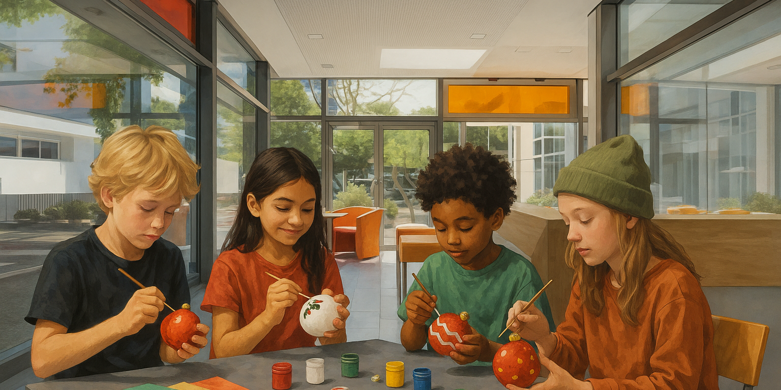 Kindermalerei im Eingangsbereich