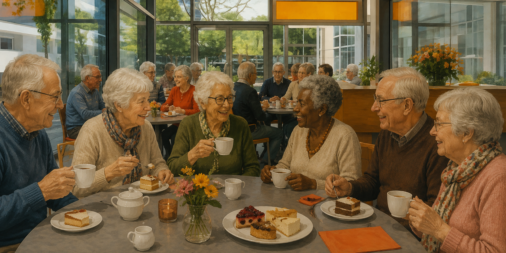Menschen beim Kaffeetrinken